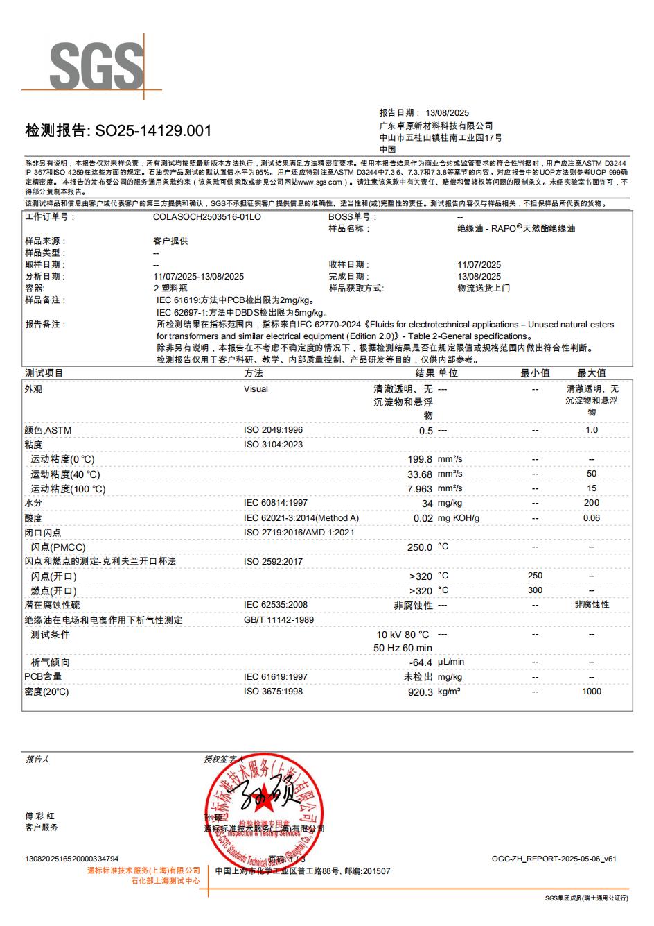 SGS 检测